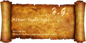 Hiber György névjegykártya